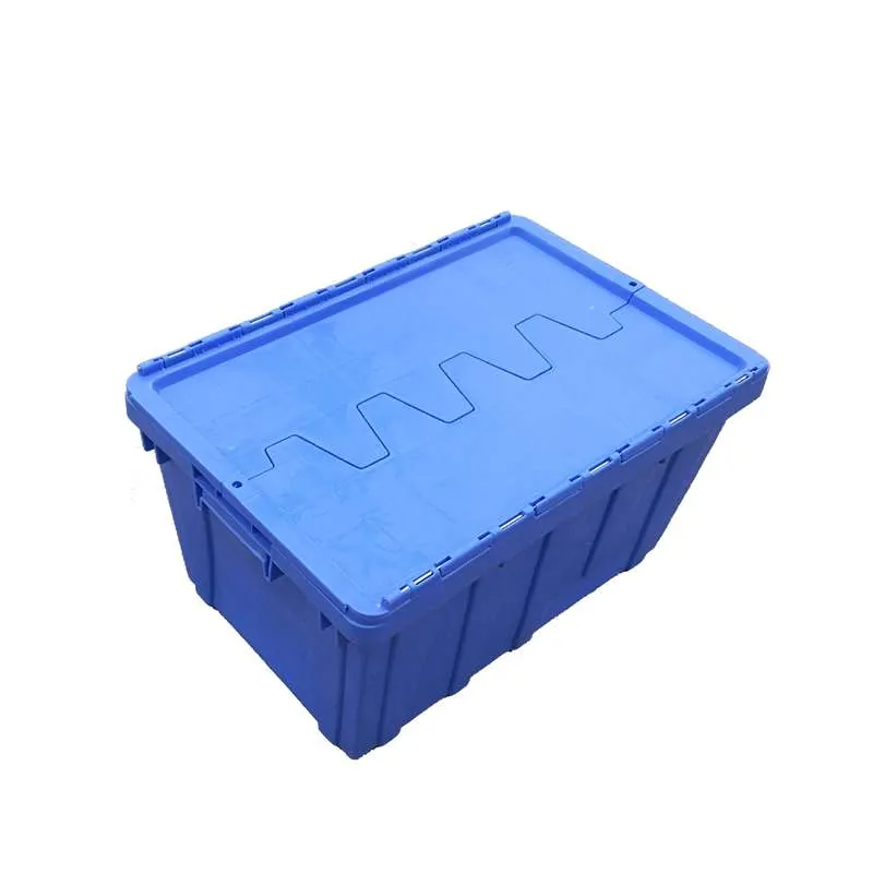 50L Heavy-Duty Attached Lid Moving Box | Reinforced Plastic Shipping Crate