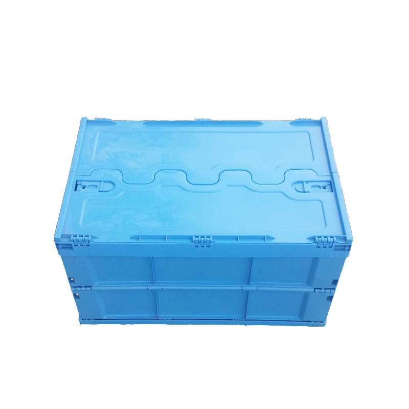 Solid Wall Plastic Folding Crate with Lids