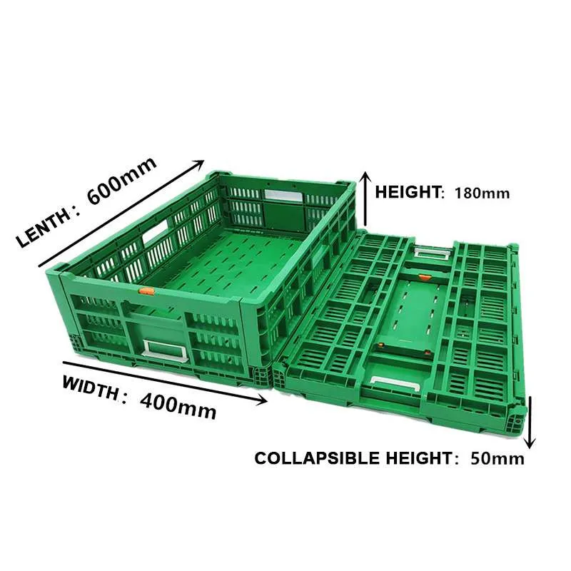 Durable Perforated Folding Storage Crate for Agriculture