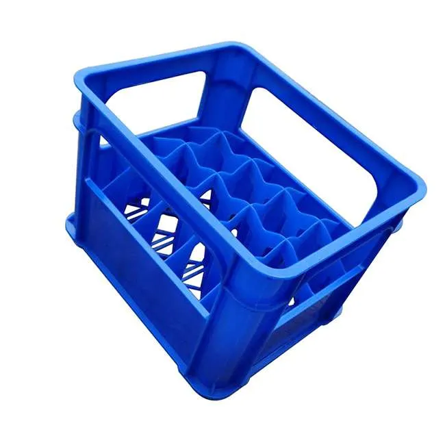 20-Slot Plastic Bottle Crate | Partitioned Beverage Carrier (75mm Grid)