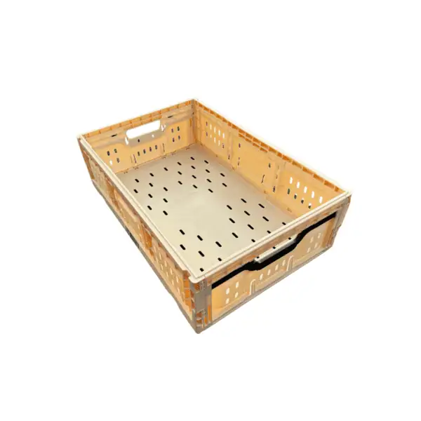 Beige Plastic Collapsible Vegetable & Fruit Basket (Brazil Market Style)