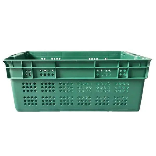 600×400mm Plastic Perforated Harvest Bin | Stack & Nest Produce Crate